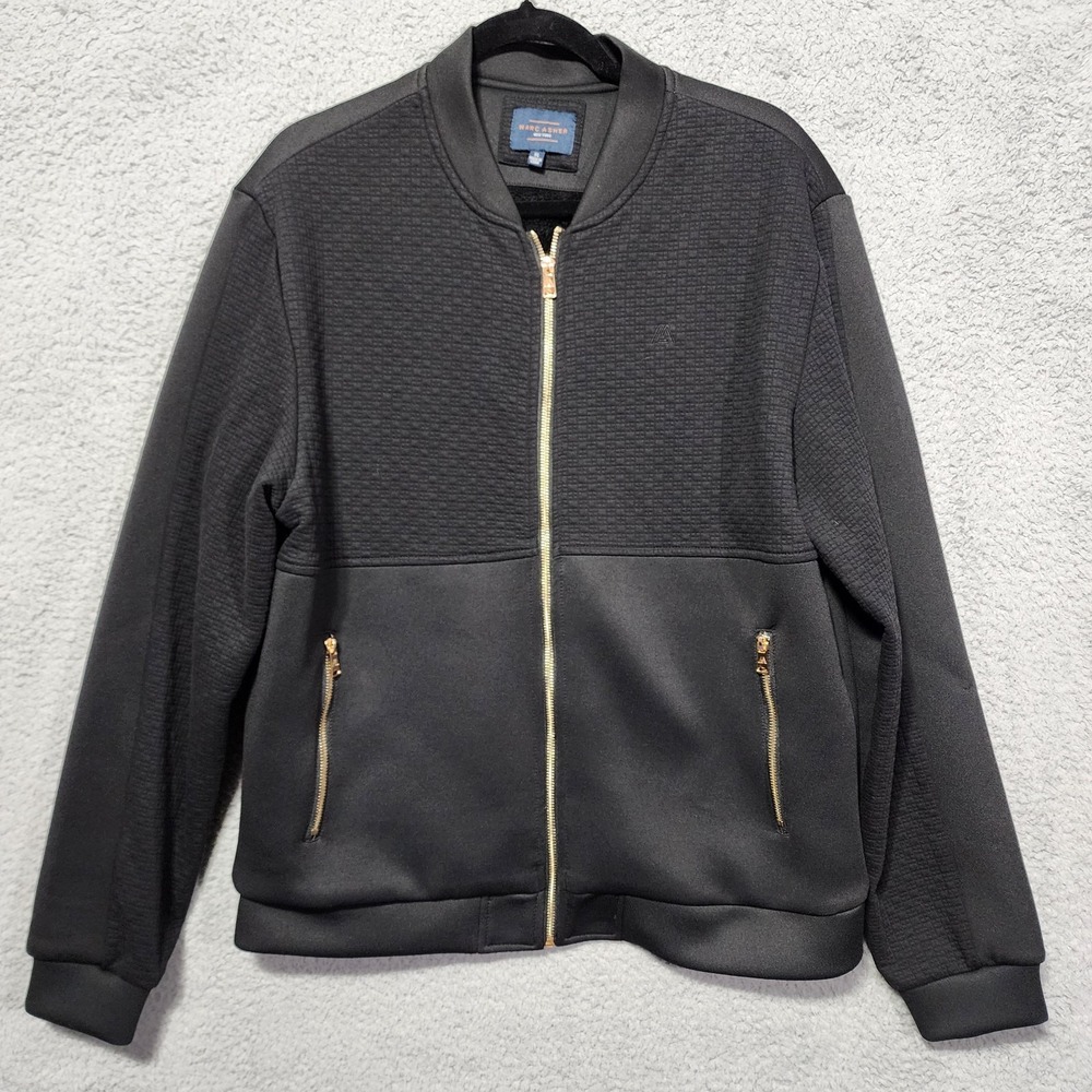 Marc Asher New York Mens Black Jacket Pockets Fleece Lined Size XL